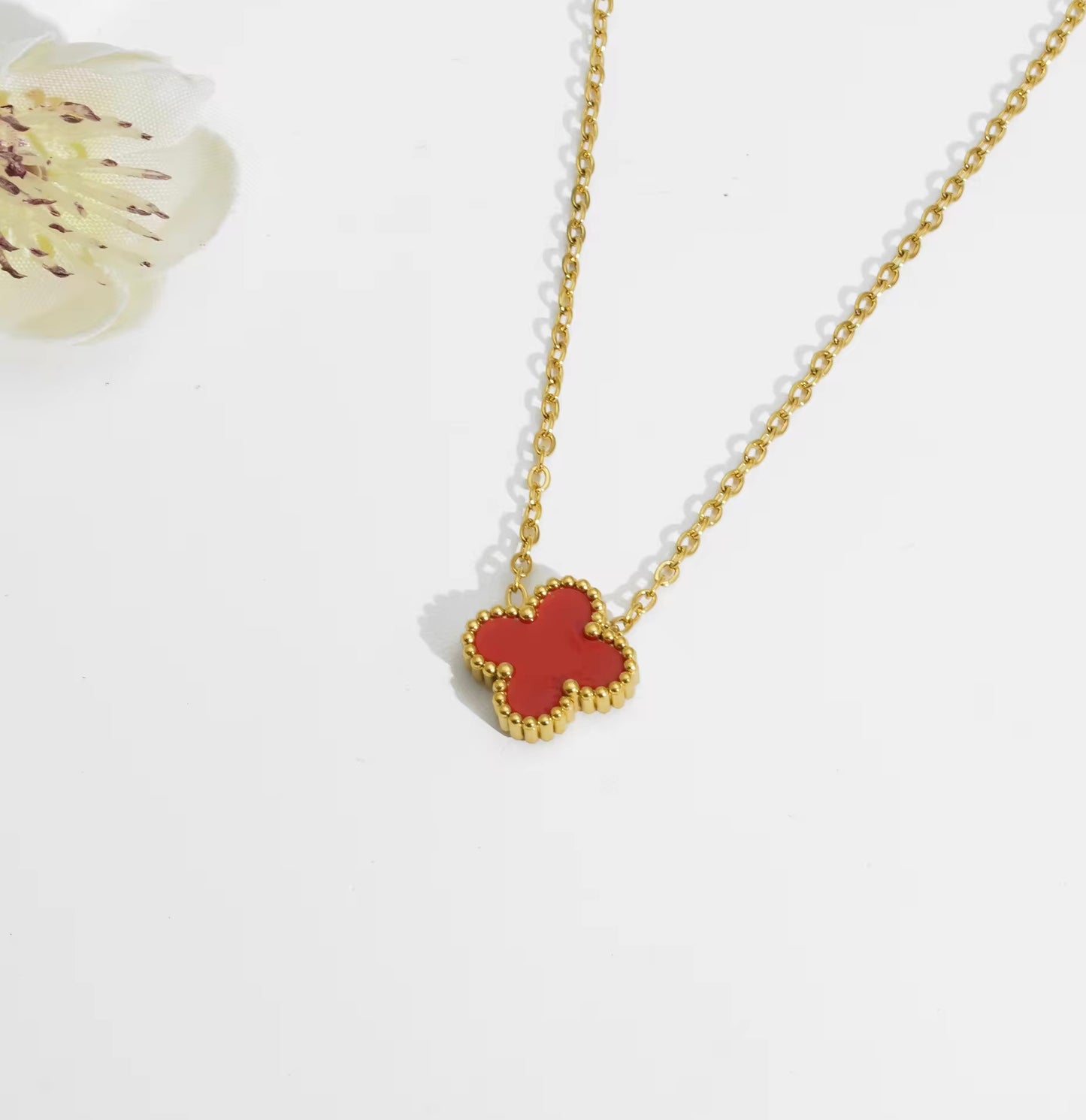 Hart Single Clover Ketting 18K