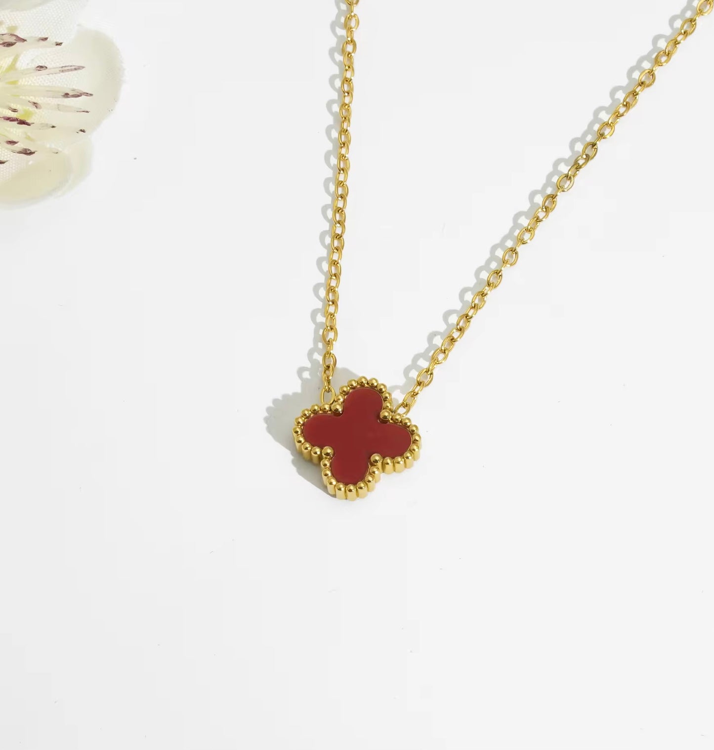 Teddy Single Clover Ketting 18K