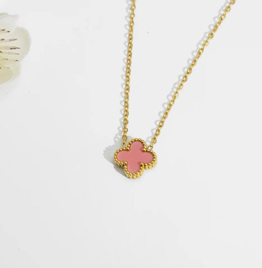 Nude Single Clover Ketting 18K