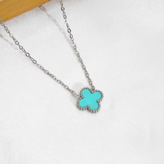 Baby Blauw Single Clover Ketting