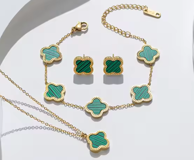 Clover set 18K Verguld Goud