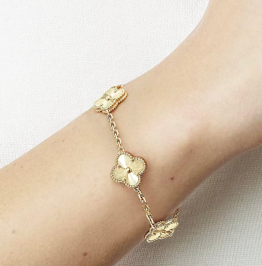 Solid Clover Armband 18k Verguld Goud